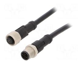Cable: for sensors/automation | PIN: 10 | M12-M12 | 1m | plug | plug