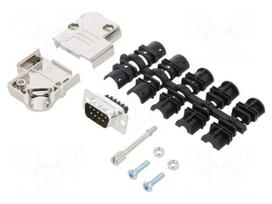 D-Sub | PIN: 9 | male | angled 45° | screw terminal | for cable | UNC4-40