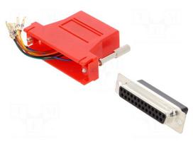 Transition: adapter | RJ45 socket,D-Sub 25pin female | red