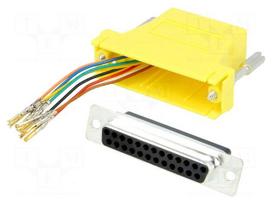 Transition: adapter | RJ45 socket,D-Sub 25pin female | yellow