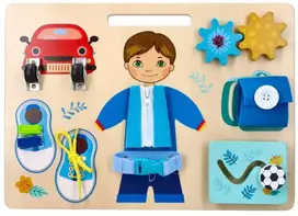 Adam Toys Motorinė edukacinė veiklos lenta vaikams nuo 2 metų, lavina smulkiąją motoriką, mėlyna