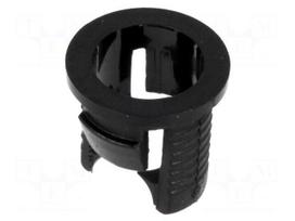 LED holder | 5mm | one-piece | black | UL94V-2 | L: 7.1mm | Mat: polyamide