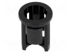 LED holder | 5mm | one-piece | black | UL94V-2 | L: 9.8mm | Mat: polyamide