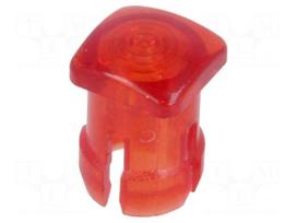 LED lens | square | red | lowprofile | 3mm