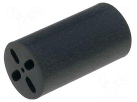 Spacer sleeve | LED | Øout: 6.5mm | ØLED: 5mm | L: 9.7mm | black | UL94V-0