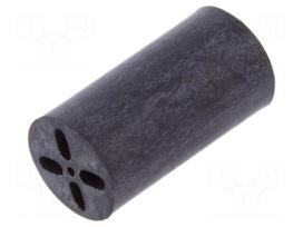 Spacer sleeve | LED | Øout: 6.5mm | ØLED: 5mm | L: 12.7mm | black | UL94V-0