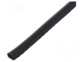 Hole and edge shield | PVC | L: 10m | black | H: 9mm | W: 5mm | -30÷70°C