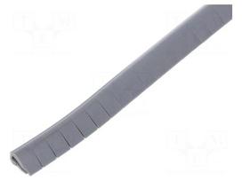 Hole and edge shield | PVC | L: 10m | grey | H: 8mm | W: 4.5mm | -30÷70°C