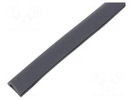Hole and edge shield | PVC | L: 10m | grey | H: 12mm | W: 6mm | -30÷70°C
