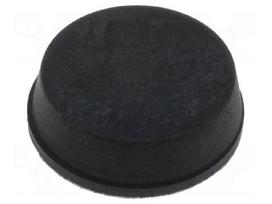 Self-adhesive foot | black | rubber | A: 12.7mm | B: 11.5mm | E: 4mm