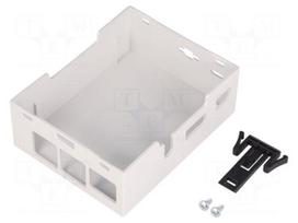 Enclosure: for computer | Raspberry Pi 3 B | ABS | grey | X: 71.1mm