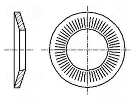 Washer | conical | M8 | D=18mm | h=2.35mm | A2 stainless steel | BN: 2332