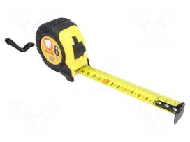 Measuring tape | L: 6m | Width: 25mm | Enclos.mat: ABS,rubber