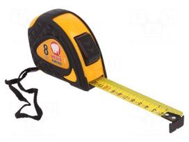 Measuring tape | L: 8m | Width: 25mm | Enclos.mat: ABS,rubber