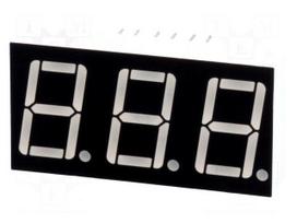 Display: LED | 7-segment | 14.22mm | 0.56" | No.char: 3 | red | 11.6mcd