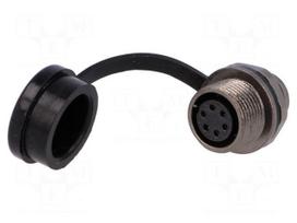 ST12 | socket | female | PIN: 6 | IP67 | 5A | soldering | 125V | 0.75mm2