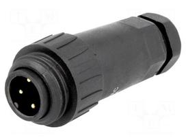 WA22 | plug | male | PIN: 4 | 3+PE | IP67 | 9÷10.5mm | 16A | screw terminal