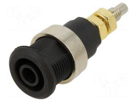 Socket | 4mm banana | 32A | 1kV | Cutout: Ø12.2mm | black | nickel plated
