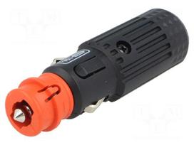 Cigarette lighter plug | 16A | Sup.volt: 12÷24VDC | 12V/1x15A | black