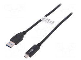 Cable | USB 3.1 | USB A plug,USB C plug | 0.5m | black | 10Gbps