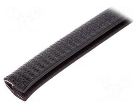 Hole and edge shield | PVC | L: 5m | black | H: 14mm | W: 10.5mm | -40÷90°C