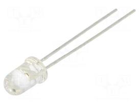 LED | 5mm | white cold | 5500mcd | 40° | 20mA | 2.8÷3.8V | Front: convex
