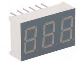 Display: LED | 7-segment | 9.2mm | 0.36" | No.char: 3 | red | 30÷60mcd