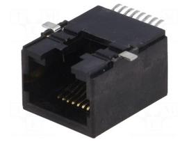 Socket | RJ45 | PIN: 8 | Layout: 8p8c | SMT | on PCBs | horizontal