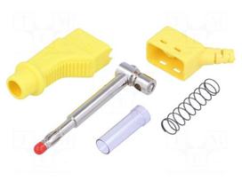 Plug | 4mm banana | 32A | yellow | 2.5mm2 | Mounting: on cable