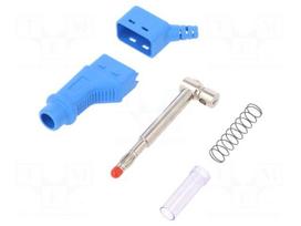 Plug | 4mm banana | 32A | blue | 2.5mm2 | Mounting: on cable
