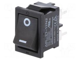 ROCKER | DPST | Pos: 2 | ON-OFF | 10A/250VAC | black | none | Body: black