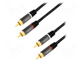 Cable | RCA plug,both sides | 0.5m | Plating: gold-plated | black