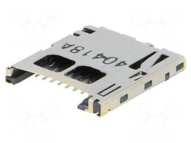 Connector: for cards | SD Micro | push-push | SMT