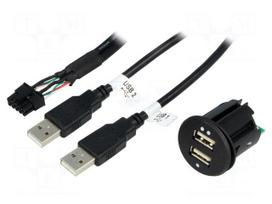 Automotive power supply | USB A socket x2 | Sup.volt: 12÷24VDC