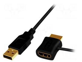 Adapter cable | HDMI 1.3,HDMI 1.4 | 0.5m | black,beige-white