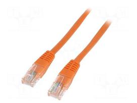 Patch cord | U/UTP | 5e | solid | CCA | PE | orange | 3m | 26AWG