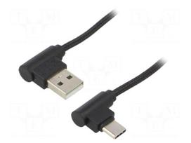 Cable | USB 2.0 | USB A angled plug,USB C angled plug | 1m