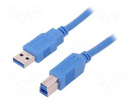 Cable | USB 3.0 | USB A plug,USB B plug | 1m | blue