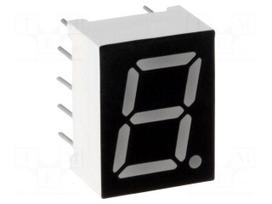 Display: LED | 7-segment | 9.9mm | 0.39" | No.char: 1 | yellow | 8mcd