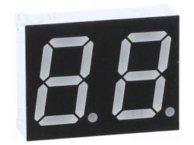 Display: LED | 7-segment | 14.2mm | 0.56" | No.char: 2 | red | 25mcd | anode