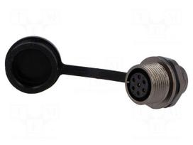 ST12 | socket | female | PIN: 7 | IP67 | 5A | soldering | 125V | 0.75mm2