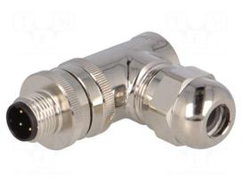 Plug | M12 | PIN: 4 | male | D code-Ethernet | for cable | screw terminal
