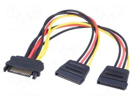 Cable: SATA | SATA plug,SATA L-Type plug x2 | 0.2m | V: SATA III