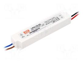 Power supply: switched-mode | LED | 18W | 24VDC | 0.75A | 180÷264VAC