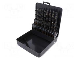 Drill set | Pcs: 25 | Mat: HSS | Package: plastic case | for metal