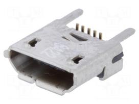Socket | USB B micro | on PCBs | SMT | PIN: 5 | vertical | USB 2.0