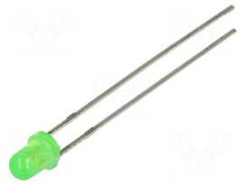 LED | 3mm | green | 4÷11mcd | 34° | Front: convex