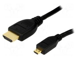 Cable | HDMI 1.4 | HDMI micro plug,HDMI plug | 1.5m | black