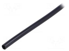 Insulating tube | Mat: PVC | black | -20÷125°C | Øint: 2.5mm | L: 1000m