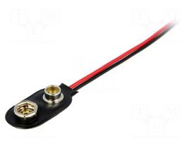 6F22 connector | Leads: 2 leads | Size: 6F22,6LR61 | Batt.no: 1 | 150mm
